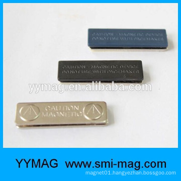 Chinese manufacturer name magnetic badge with magnetic fastener